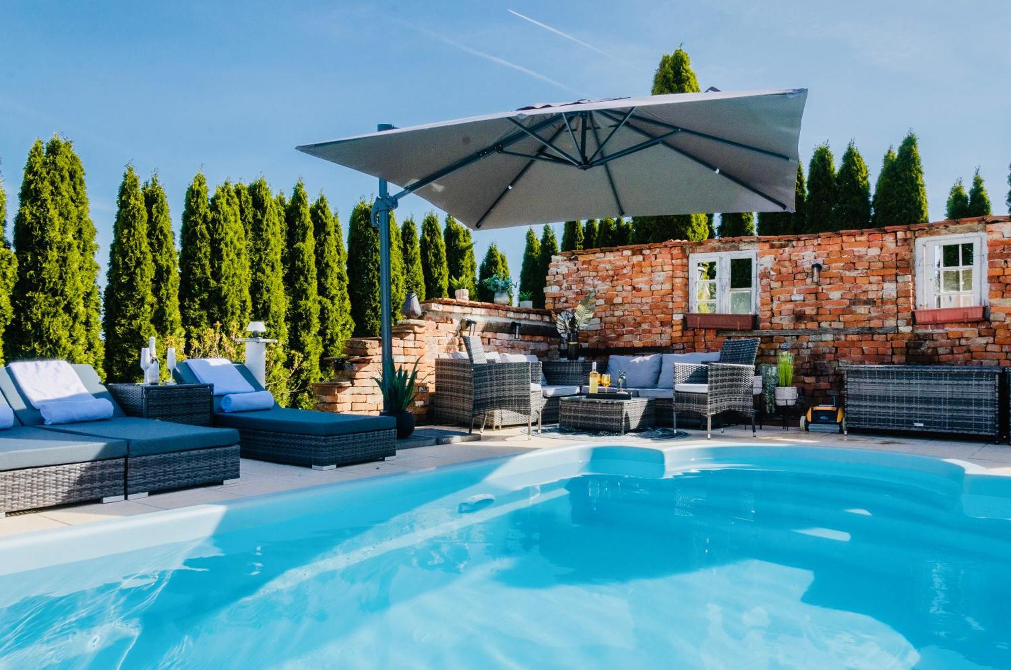 5 Sterne Centurion Ferienhaus Villa 2 Pools 86 Zoll Tv Aldersbach Bagian luar foto